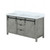 Lexora Marsyas 60 Inch Ash Grey Double Vanity Cabinet, White Quartz Top, White Square Sinks and no Mirror
