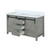 Lexora Marsyas 60 Inch Ash Grey Double Vanity Cabinet, White Quartz Top, White Square Sinks and no Mirror