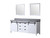 Lexora Marsyas 80 Inch White Double Vanity Cabinet, Grey Quartz Top, White Square Sinks and 30 Inch Mirrors