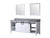 Lexora Marsyas 80 Inch White Double Vanity Cabinet, Grey Quartz Top, White Square Sinks and 30 Inch Mirrors
