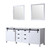 Lexora Marsyas 80 Inch White Double Vanity, no Top and 30 Inch Mirrors