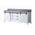 Lexora Marsyas 80 Inch White Double Vanity Cabinet, Grey Quartz Top, White Square Sinks and no Mirror