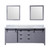 Lexora Marsyas 80 Inch Dark Grey Double Vanity Cabinet, White Carrara Marble Top, White Square Sinks and 30 Inch Mirrors