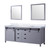 Lexora Marsyas 80 Inch Dark Grey Double Vanity Cabinet, White Carrara Marble Top, White Square Sinks and 30 Inch Mirrors