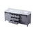 Lexora Marsyas 80 Inch Dark Grey Double Vanity Cabinet, White Carrara Marble Top, White Square Sinks and no Mirror