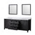 Lexora Marsyas 80 Inch Brown Double Vanity Cabinet, White Quartz Top, White Square Sinks and 30 Inch Mirrors