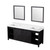 Lexora Marsyas 80 Inch Brown Double Vanity Cabinet, White Quartz Top, White Square Sinks and 30 Inch Mirrors
