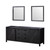 Lexora Marsyas 80 Inch Brown Double Vanity Cabinet, no Top and 30 Inch Mirrors