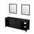 Lexora Marsyas 80 Inch Brown Double Vanity Cabinet, no Top and 30 Inch Mirrors