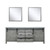 Lexora Marsyas 80 Inch Ash Grey Double Vanity Ash Grey, White Quartz Top, White Square Sinks and 30 Inch Mirrors