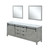 Lexora Marsyas 80 Inch Ash Grey Double Vanity Ash Grey, White Quartz Top, White Square Sinks and 30 Inch Mirrors