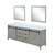 Lexora Marsyas 80 Inch Ash Grey Double Vanity Cabinet Ash Grey, White Quartz Top, White Square Sinks and 30 Inch Mirrors