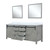 Lexora Marsyas 80 Inch Ash Grey Double Vanity Cabinet Ash Grey, White Quartz Top, White Square Sinks and 30 Inch Mirrors
