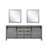 Lexora Marsyas 80 Inch Ash Grey Double Vanity Cabinet, no Top and 30 Inch Mirrors