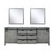 Lexora Marsyas 80 Inch Ash Grey Double Vanity Cabinet, no Top and 30 Inch Mirrors