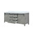 Lexora Marsyas 80 Inch Ash Grey Double Vanity Cabinet, White Quartz Top, White Square Sinks and no Mirror