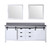 Lexora Marsyas 84 Inch White Double Vanity Cabinet, Grey Quartz Top, White Square Sinks and 34 Inch Mirrors