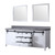Lexora Marsyas 84 Inch White Double Vanity Cabinet, Grey Quartz Top, White Square Sinks and 34 Inch Mirrors
