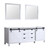Lexora Marsyas 84 Inch White Double Vanity, no Top and 34 Inch Mirrors