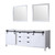 Lexora Marsyas 84 Inch White Double Vanity Cabinet, no Top and 34 Inch Mirrors