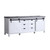 Lexora Marsyas 84 Inch White Double Vanity, Grey Quartz Top, White Square Sinks and no Mirror