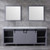 Lexora Marsyas 84 Inch Dark Grey Double Vanity, White Carrara Marble Top, White Square Sinks and 34 Inch Mirrors