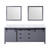 Lexora Marsyas 84 Inch Dark Grey Double Vanity Cabinet, White Carrara Marble Top, White Square Sinks and 34 Inch Mirrors