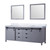 Lexora Marsyas 84 Inch Dark Grey Double Vanity Cabinet, White Carrara Marble Top, White Square Sinks and 34 Inch Mirrors