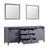 Lexora Marsyas 84 Inch Dark Grey Double Vanity, no Top and 34 Inch Mirrors