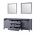 Lexora Marsyas 84 Inch Dark Grey Double Vanity, no Top and 34 Inch Mirrors