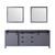 Lexora Marsyas 84 Inch Dark Grey Double Vanity Cabinet, no Top and 34 Inch Mirrors