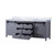 Lexora Marsyas 84 Inch Dark Grey Double Vanity Cabinet, White Carrara Marble Top, White Square Sinks and no Mirror