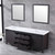 Lexora Marsyas 84 Inch Brown Double Vanity, White Quartz Top, White Square Sinks and 34 Inch Mirrors