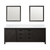 Lexora Marsyas 84 Inch Brown Double Vanity Cabinet, White Quartz Top, White Square Sinks and 34 Inch Mirrors