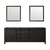 Lexora Marsyas 84 Inch Brown Double Vanity Cabinet, no Top and 34 Inch Mirrors
