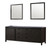 Lexora Marsyas 84 Inch Brown Double Vanity Cabinet, no Top and 34 Inch Mirrors