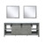 Lexora Marsyas 84 Inch Ash Grey Double Vanity, White Quartz Top, White Square Sinks and 34 Inch Mirrors