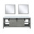 Lexora Marsyas 84 Inch Ash Grey Double Vanity Cabinet, White Quartz Top, White Square Sinks and 34 Inch Mirrors