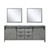 Lexora Marsyas 84 Inch Ash Grey Double Vanity Cabinet, no Top and 34 Inch Mirrors