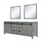 Lexora Marsyas 84 Inch Ash Grey Double Vanity Cabinet, no Top and 34 Inch Mirrors