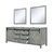 Lexora Marsyas 84 Inch Ash Grey Double Vanity Cabinet, no Top and 34 Inch Mirrors