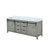 Lexora Marsyas 84 Inch Ash Grey Double Vanity Cabinet, White Quartz Top, White Square Sinks and no Mirror