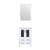 Lexora Volez 24 Inch White Single Vanity Cabinet, Integrated Top, White Integrated Square Sink and 22 Inch Mirror