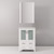 Lexora Volez 24 Inch White Single Vanity Cabinet, Integrated Top, White Integrated Square Sink and 22 Inch Mirror