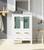 Lexora Volez 24 Inch White Single Vanity Cabinet, Integrated Top, White Integrated Square Sink and 22 Inch Mirror