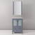 Lexora Volez 24 Inch Dark Grey Single Vanity Cabinet, Integrated Top, White Integrated Square Sink and 22 Inch Mirror