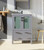 Lexora Volez 24 Inch Dark Grey Single Vanity Cabinet, Integrated Top, White Integrated Square Sink and no Mirror
