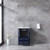Lexora Volez 24 Inch Navy Blue Single Vanity, Integrated Top, White Integrated Square Sink and no Mirror