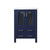 Lexora Volez 24 Inch Navy Blue Single Vanity Cabinet, Integrated Top, White Integrated Square Sink and no Mirror