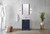 Lexora Volez 24 Inch Navy Blue Single Vanity Cabinet, Integrated Top, White Integrated Square Sink and no Mirror